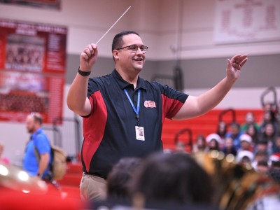 MMS Kyle Cook leading band