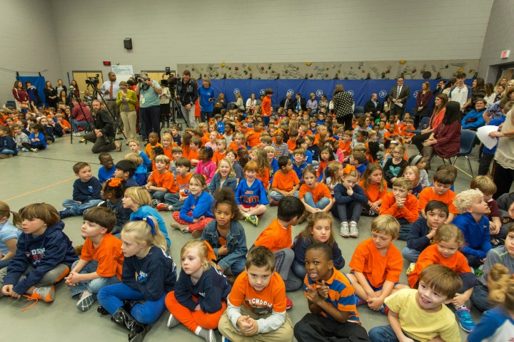 Madison Station students before assembly