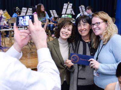 Maggie Hawk with Lori Milken and Joni Milken