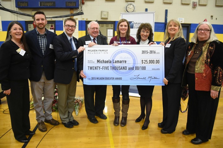 Maine dignitaries at Saco Middle