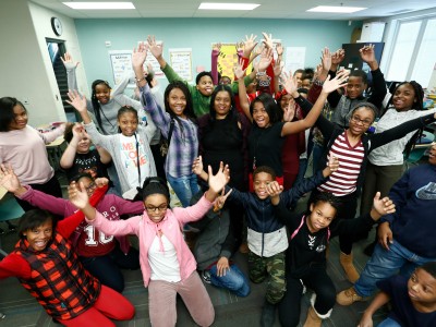 Maple Heights 2017 Maria Rodgers students cheering