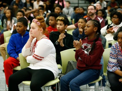 Maple Heights 2017 students wait