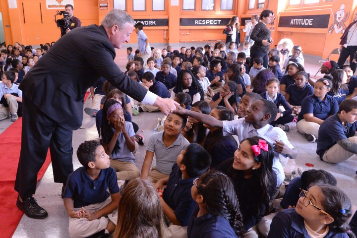 Mayor Jim Kenney with students