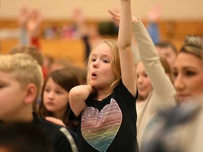 McKinley students hands up