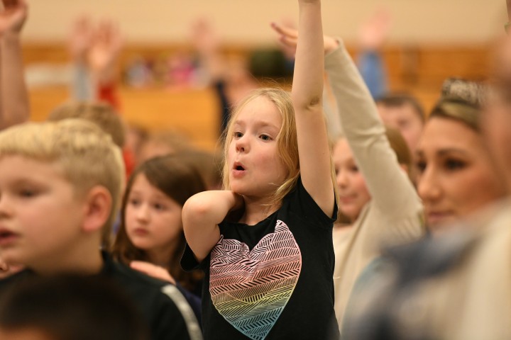 McKinley students hands up