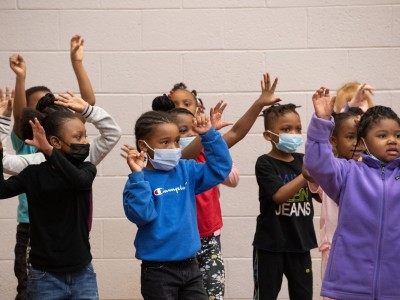 Merrill Park students singing