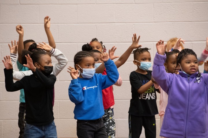 Merrill Park students singing