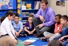 Michael Baum teaching math to students