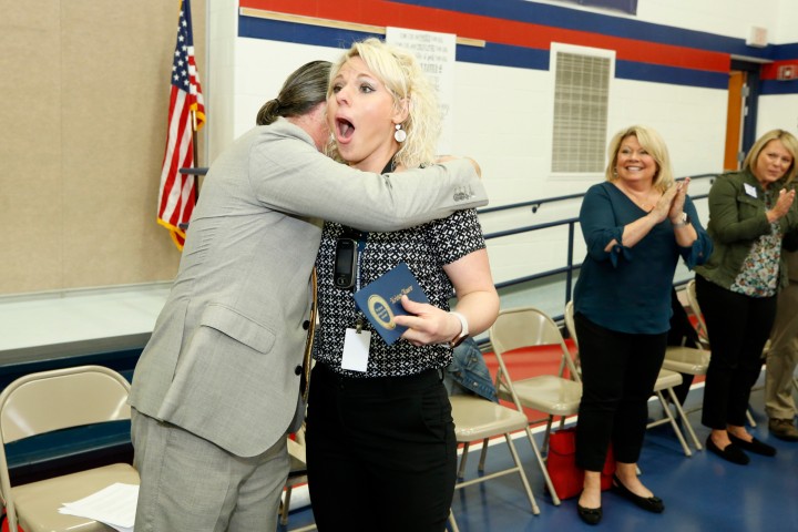 Midvale Kristen Maurer walks to front