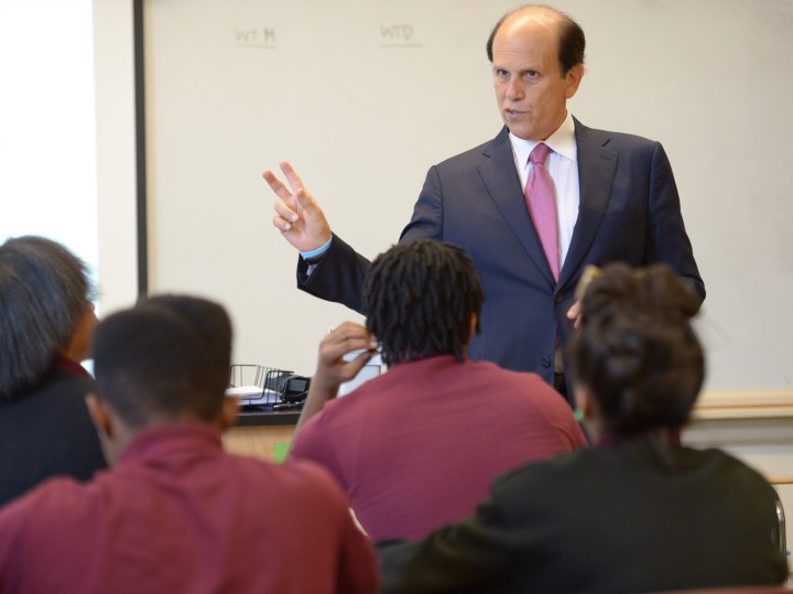 Mike Milken teaches at Thurgood Marshall Academy