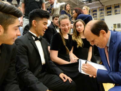 Mike Milken with students