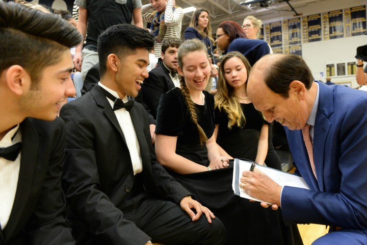 Mike Milken with students