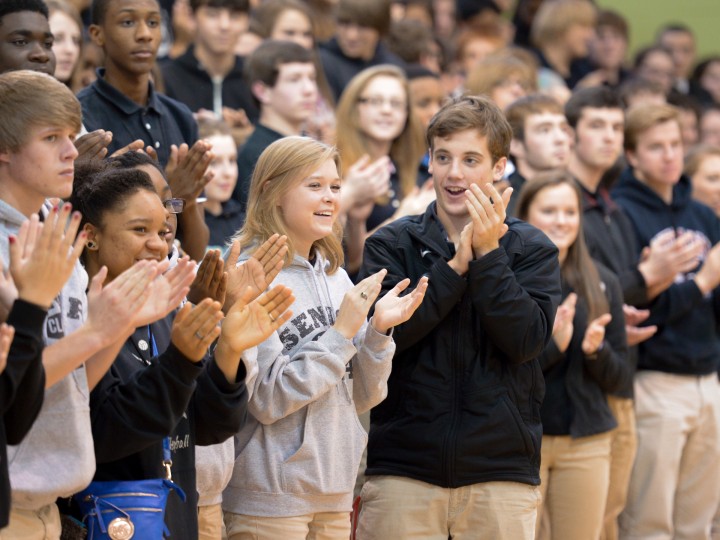 Mike Sinclair students standing ovation