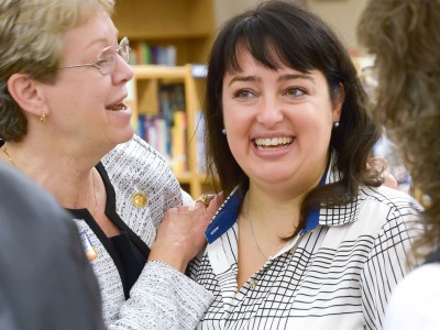 Molly Yerkes welcomed and consoled by Nancy Norman