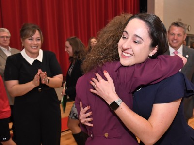 NPE Charlotte Buskill Jane Foley hug