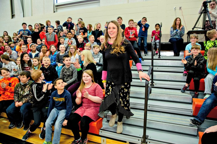 Nebraska 2018 Becky Streff walks to front