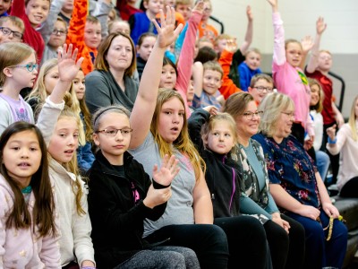 Nebraska 2018 students hands up