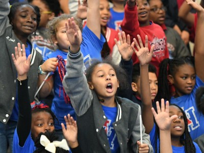 New Orleans 2017 Alice Harte students raise hands