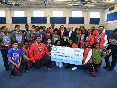 New Orleans 2017 Lowell Milken Theresa Cross students check