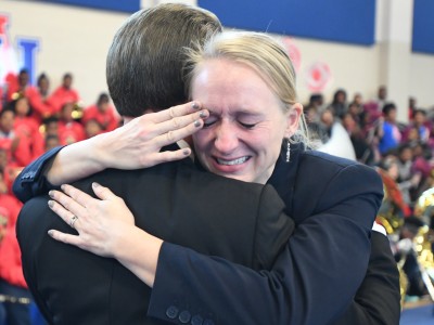 New Orleans 2017 Lowell Milken hugs Theresa Cross