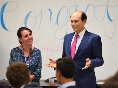 Newark Charter 2017 Mike Milken Tami Lunsford classroom