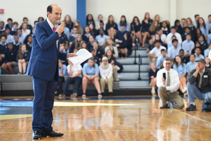 Newark Charter 2017 Mike Milken addresses assembly