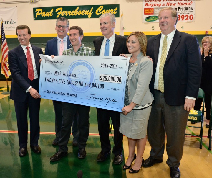 Nick Williams Milken Award check