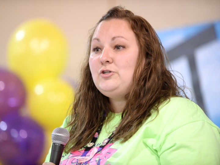 Nicole Castile accepts award