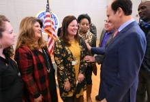 North Little Rock 2017 Mike Milken congratulates Dawn McLain