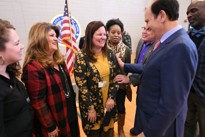 North Little Rock 2017 Mike Milken congratulates Dawn McLain