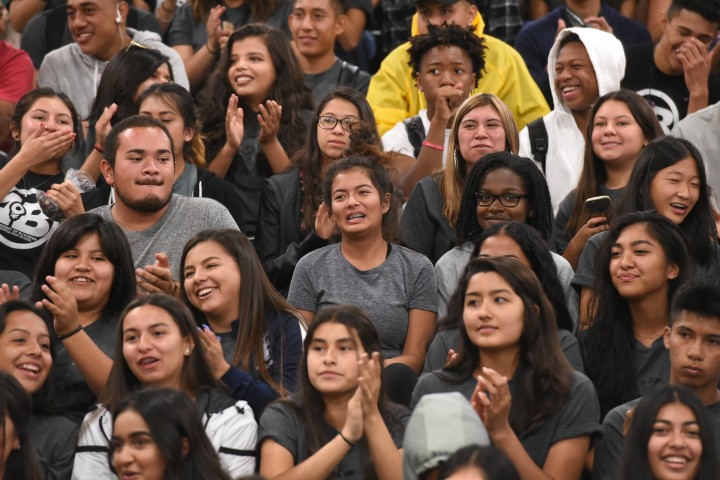 Oxnard 2017 Pacifica students at assembly