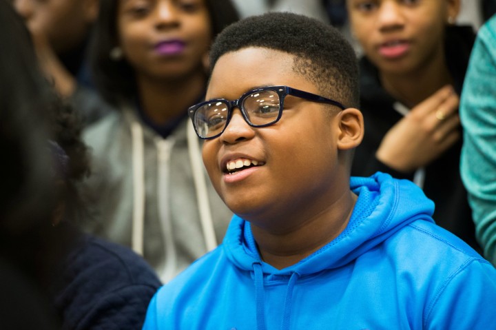 Oxon Hill Middle students wait 2