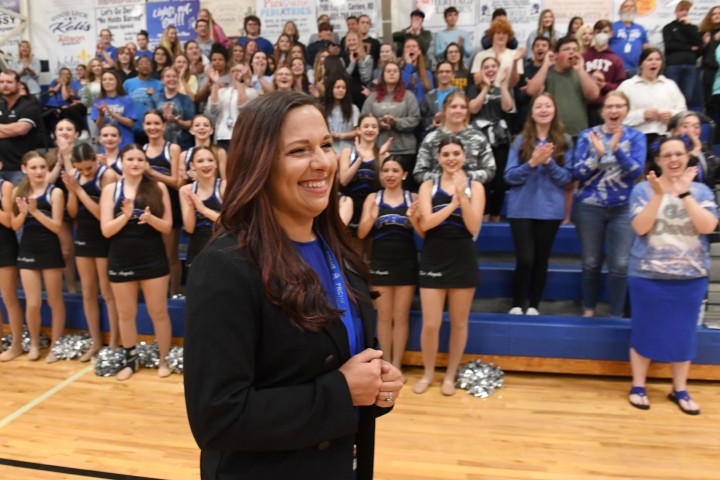 PRCHS Chayna Adams walks to front