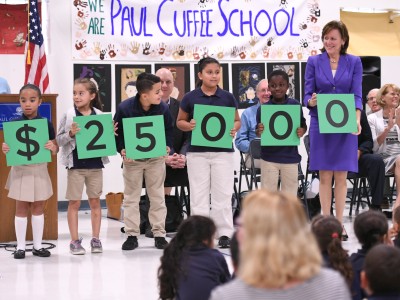 Paul Cuffee students spell award amount