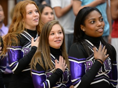 Pledge of allegiance at Blue Valley NW HS