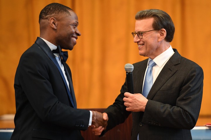 QLA Marco French Lowell Milken handshake