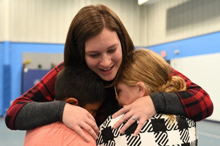 RPES Jessica Barnette students hug