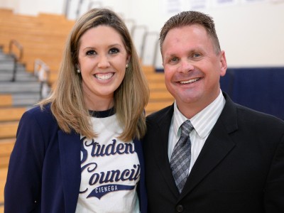 Recipient with Cienega HS Principal Nemer Hassey