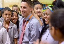 Robert ODonnell and proud eight grade students