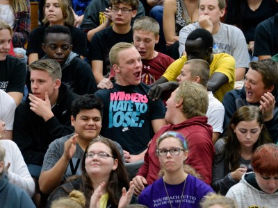 Roosevelt High School kids in bleachers