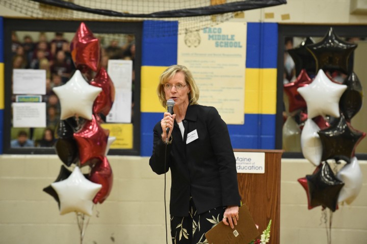 Saco Middle principal Laurie Wood