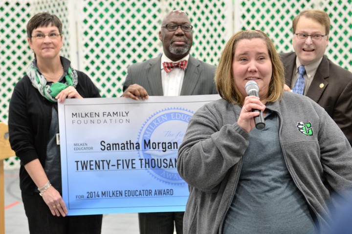 Samatha Morgan accepts Milken Award