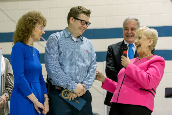 Sandra Deal congratulates Eric Crouch