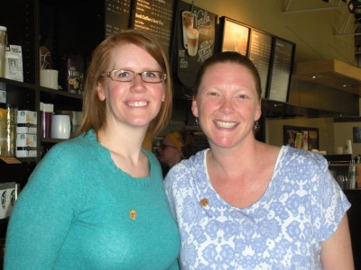 Sarah Berndt pinning with Megan Dixon