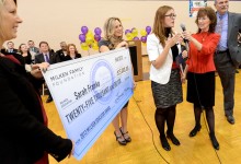 Sarah Franko accepts her Milken Educator Award