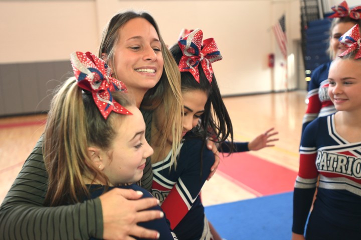 Secaucus 2017 Toni Ann Palmisano hug cheerleaders