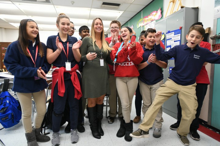 Secaucus 2017 Toni Ann Palmisano students celebrating