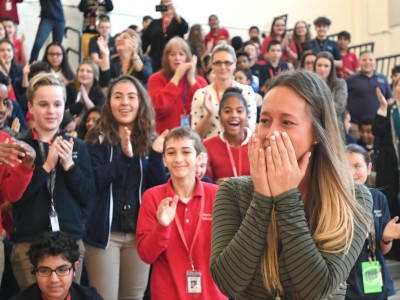 Secaucus 2017 Toni Ann Palmisano walking standing ovation