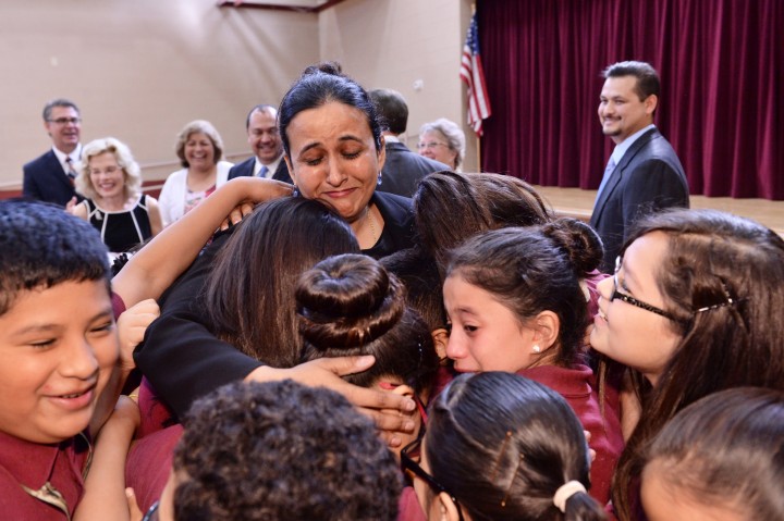 Shalini Sharma students hug