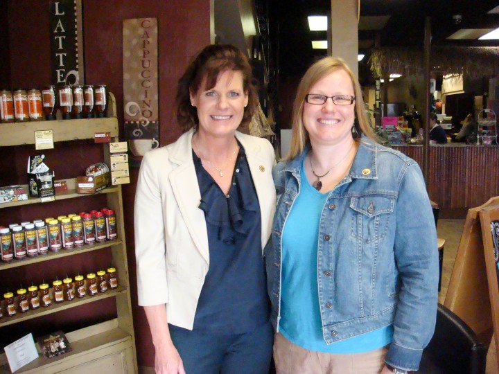 Shana Davis pinning with Sherri Becker